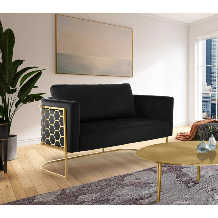 Everly Quinn Casa 63.5" Velvet Armless Loveseat & Reviews Wayfair